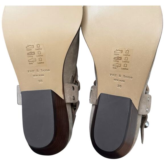 Rag & Bone Westin Harness Leather Booties In Light Sand Western Size 38 - Picture 11 of 12
